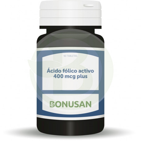 Ácido Fólico Activo Plus 400Mcg. 90 Tabletas Bonusan