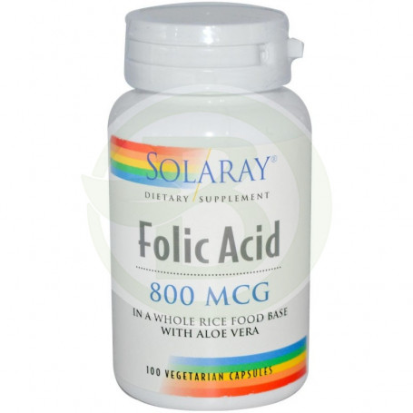 Ácido Fólico 800Mcg. 100 Cápsulas Solaray