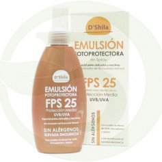 Spray de emulsão fotoprotetora SPF 25 200 Ml. Shila