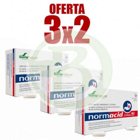 Pack 3x2 Normacid Citrus 32 Comprimidos Soria Natural