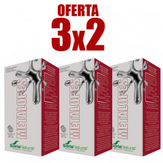 Pacote 3x2 Metalopes 120 comprimidos Soria Natural