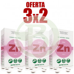 Pacote 3x2 Zinco 48 Comprimidos Soria Natural