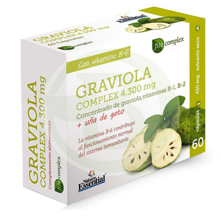 Complexo Graviola 4.300Mg. 60 cápsulas essenciais da natureza