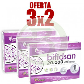 Pacote 3x2 Bifidsan 20.000 20 cápsulas Pinisan