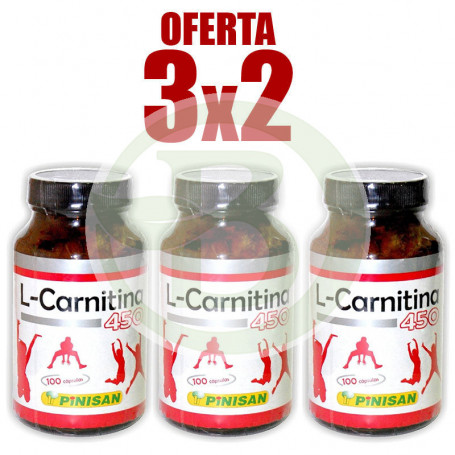 Pacote 3x2 L-Carnitina 100 Cápsulas Pinisan