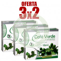 Pacote 3x2 Café Verde Complex 30 cápsulas Pinisan