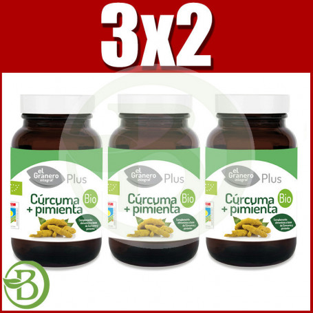 Cúrcuma + Pimienta Bio 120 Cápsulas El Granero