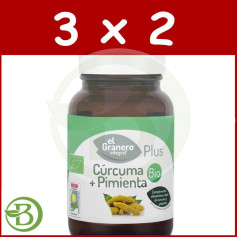 Pacote 3x2 Cúrcuma e Pimenta Orgânica 60 Cápsulas El Granero