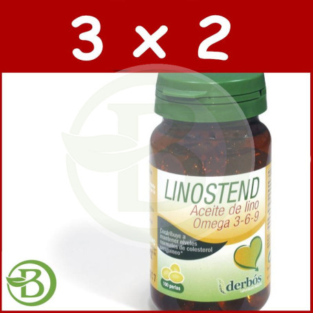 Pack 3x2 Linostend (Aceite de Lino) 100 Perlas Derbos