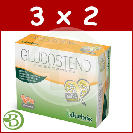 Pack 3x2 Glucostend 60 Cápsulas Derbos