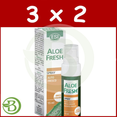 Pack 3x2 Aloe Fresh Aliento Fresco Regaliz Spray 15Ml. Esi