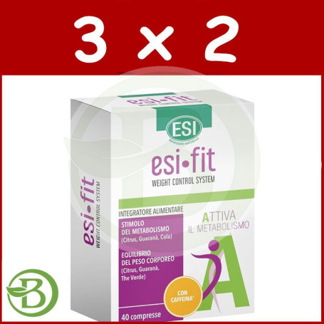 Pack 3x2 Fit Activa con Cafeína 40 Comprimidos Esi