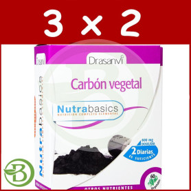 Pack 3x2 Carbón Vegetal 60 Cápsulas Drasanvi