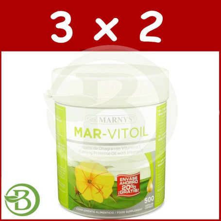 Pack 3x2 Mar-Vitoil 400+100 Cápsulas 500Mg. Marnys