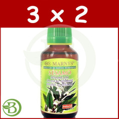 Embalagem 3x2 Óleo Alimentar de Gergelim 125Ml. marnys