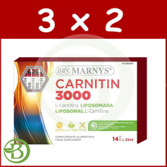 Pacote 3x2 Carnitina 3000 14 Frascos Marnys