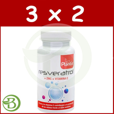 Pack 3x2 Resveratrol 60 Cápsulas Plantis