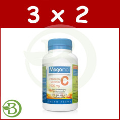 Embalagem 3x2 Vitamina C Megamol 100 Cápsulas Tegor