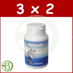 Pack 3x2 Defender Star com Lactoferrina 60 cápsulas Jellybell