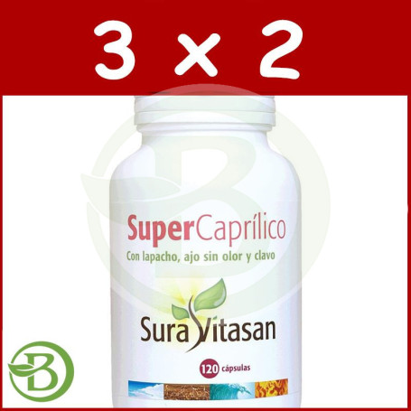 Pack 3x2 Super Caprílico 120 Cápsulas Sura Vitasan