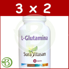 Embalagem 3x2 L-Glutamina 500Mg. 50 Cápsulas Sura Vitasan