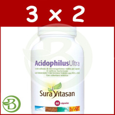 Embalagem 3x2 Acidophilus Ultra 60 Cápsulas Sura Vitasan