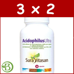 Embalagem 3x2 Acidophilus Ultra 30 Cápsulas Sura Vitasan