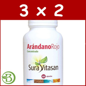 Pack 3x2 Arándano Rojo 60 Cápsulas Sura Vitasan