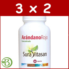 Pacote 3x2 Red Cranberry 60 Cápsulas Sura Vitasan