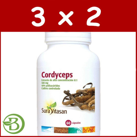 Pack 3x2 Cordyceps 60 Cápsulas Sura Vitasan