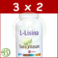 Embalagem 3x2 L-Lisina 500Mg. 100 Cápsulas Sura Vitasan