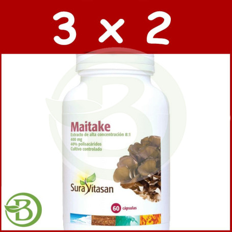 Pack 3x2 Maitake 400Mg. 60 Cápsulas Sura Vitasan