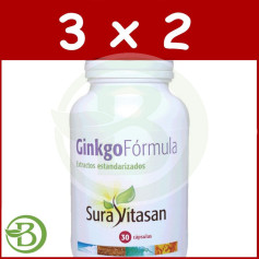 Pack 3x2 Ginkgo Fórmula 30 Cápsulas Sura Vitasan