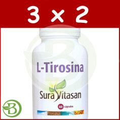 Embalagem 3x2 L-Tirosina 500Mg. 60 Cápsulas Sura Vitasan