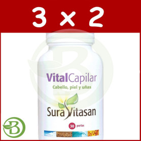 Pack 3x2 Vitalcapilar 30 Perlas Sura Vitasan