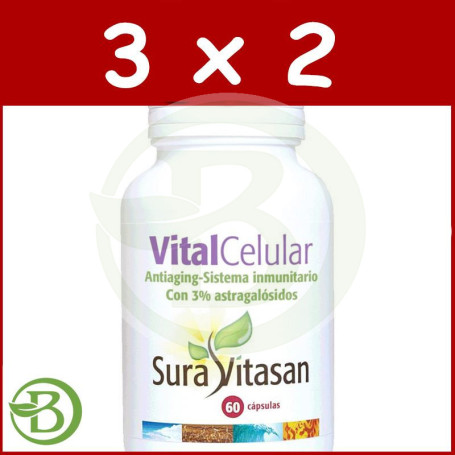 Pack 3x2 Vitalcelular 60 Cápsulas Sura Vitasan