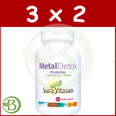 Pacote 3x2 Metal Detox Protector 60 Cápsulas Sura Vitasan