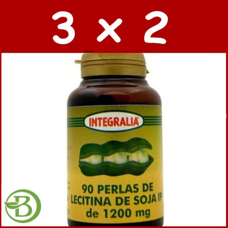 Pack 3x2 Lecitina De Soja 1200 90 Perlas Integralia