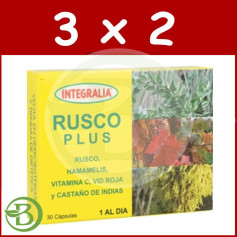 Pacote 3x2 Rusco Plus 30 Cápsulas Integralia