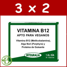 Pacote 3x2 Vegan Vitamina B12 30 Cápsulas Integralia