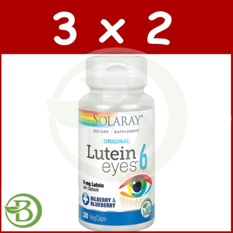 Pack 3x2 Lutein Eyes 6Mg. 30 Cápsulas Solaray