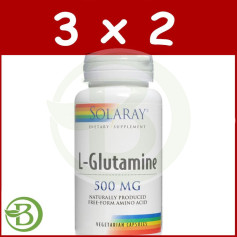 Pacote 3x2 L-Glutamina 500Mg. 50 Cápsulas Solaray