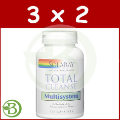 Pacote 3x2 Total Cleanse Multisistema 120 Cápsulas Solaray