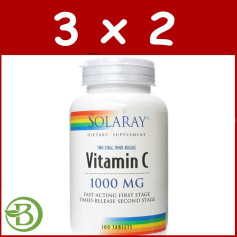 Pacote 3x2 Vitamina C 1.000Mg. 100 comprimidos Solaray