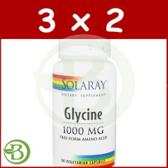 Pacote 3x2 Glicina 1.000Mg. 60 Cápsulas Solaray