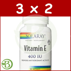 Pacote 3x2 Vitamina E 50 Cápsulas Solaray