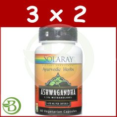 Pacote 3x2 Ashwagandha 470Mg. 60 Cápsulas Solaray