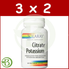 Pacote 3x2 Citrato de Potássio 99Mg. 60 Cápsulas Solaray