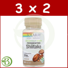 Pacote 3x2 Shiitake 500Mg. 60 Cápsulas Solaray