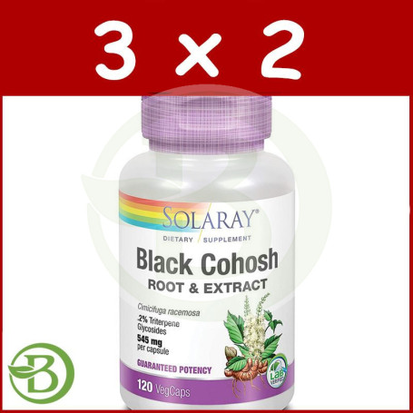 Pack 3x2 Black Cohosh 120 Cápsulas Solaray